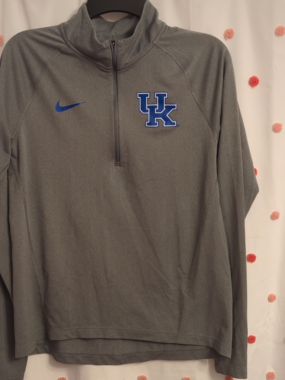 Nike Grey Quarter-Zip Pullover with Blue UK Logo
